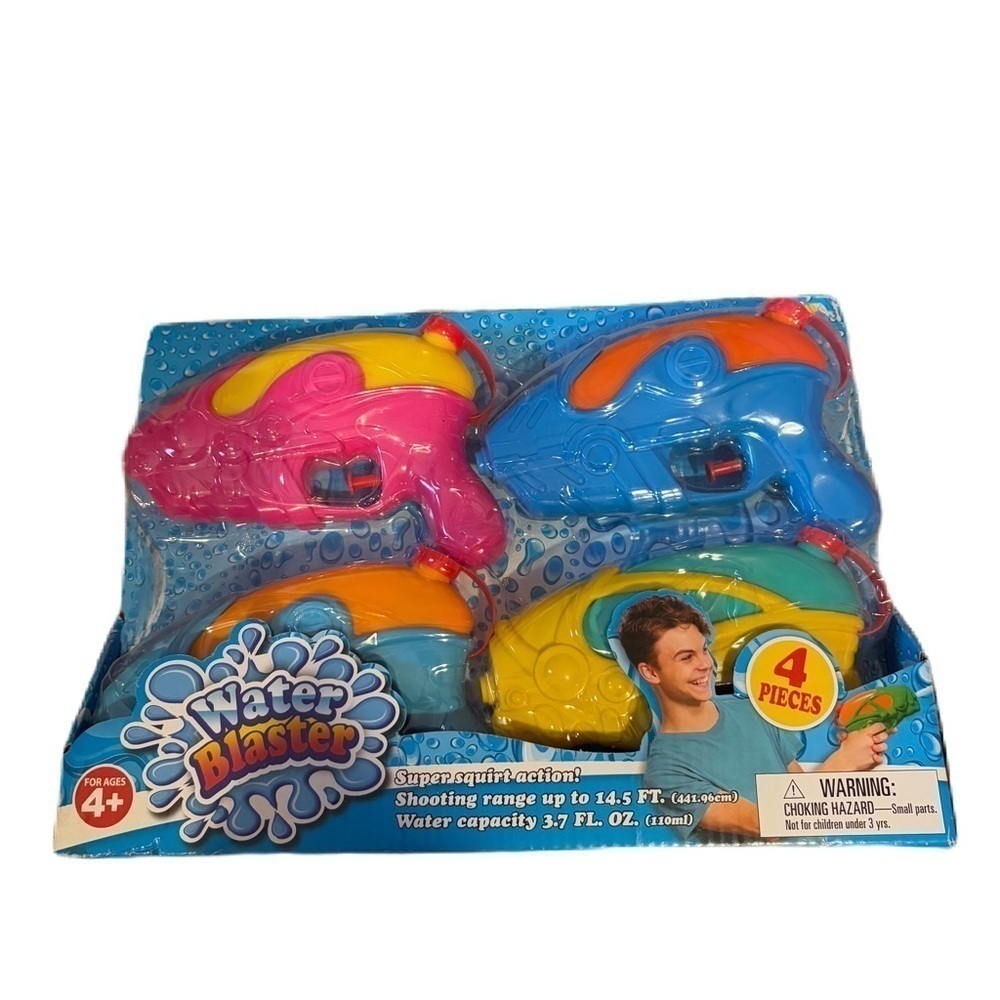 Water Blaster 4 Pack Water Gun Squirter Toy NEW